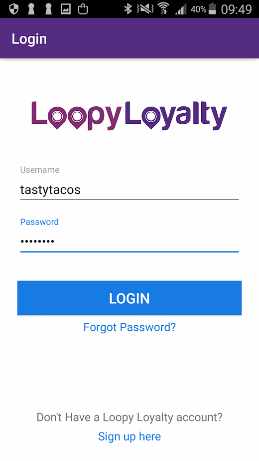 Android application Loopy Loyalty Stamper screenshot