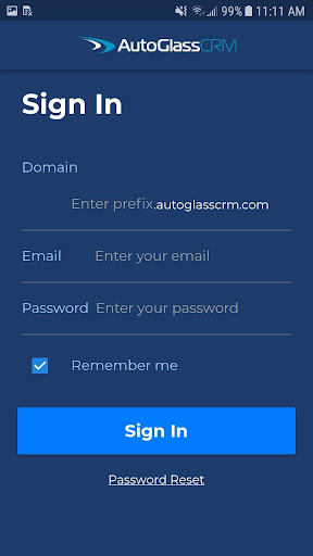 Android application AutoGlassCRM screenshort