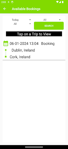 Book a Trip Driver Screen 3