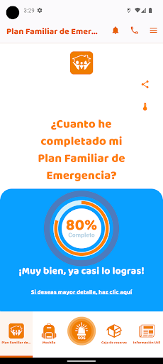 Android application Familia Preparada screenshort