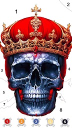 Skull Color, Color by Number