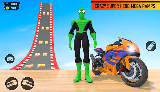 Superhero Mega Ramp Bike Stunt Screen 2