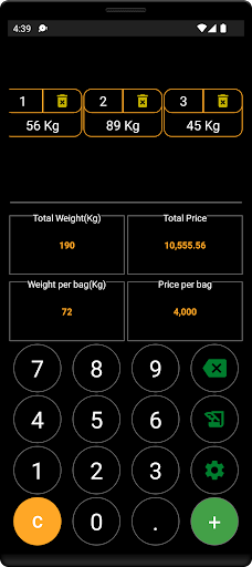 Paddy Calculator Screen 2