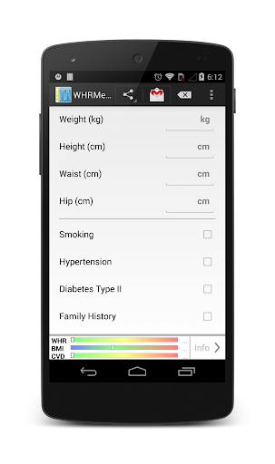 Android application WHRMeter support version screenshort