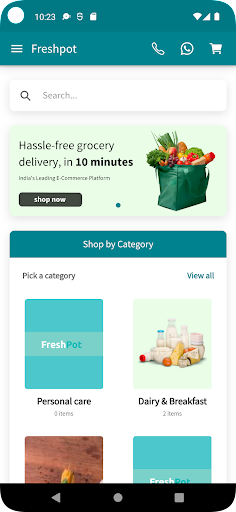 Android application FreshPot screenshort