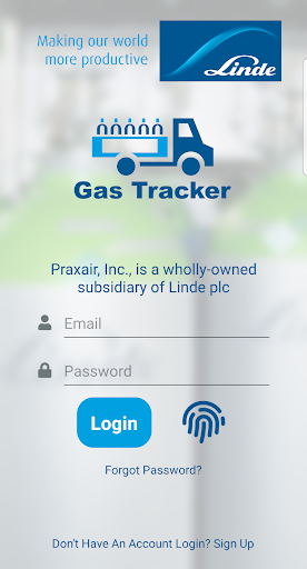 Android application Linde GasTracker screenshort