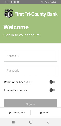 Android application First Tri County Bank Inc. screenshort