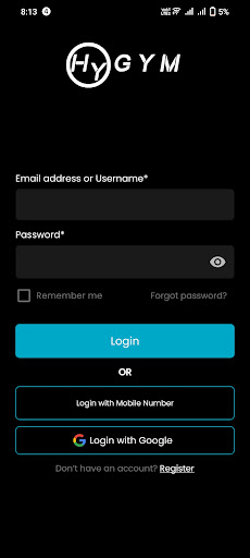 Android application HyGYM screenshort