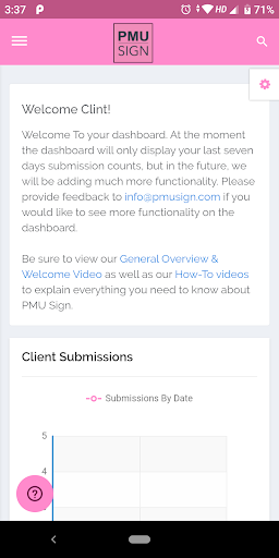PMU Sign Screen 3