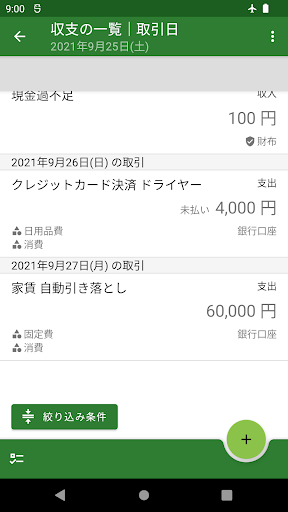 とっさに助かる収支分析：金額と日付だけで始められる家計簿 Screen 2