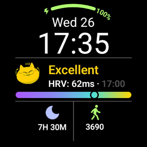 Screenshot of Moodpress Rainbow Watch Face