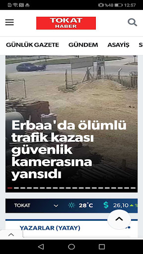 Android application Tokat Haber screenshort