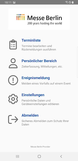 Messe Berlin Provider Screen 2