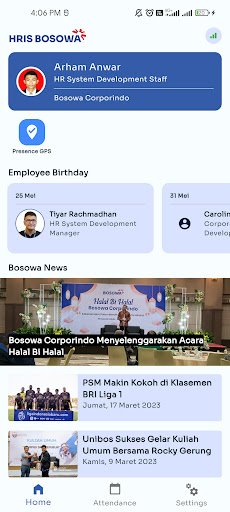 Android application HRIS ESS BOSOWA screenshort