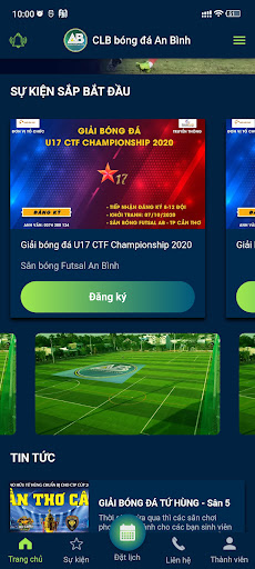 Android application CLB bóng đá An Bình screenshort