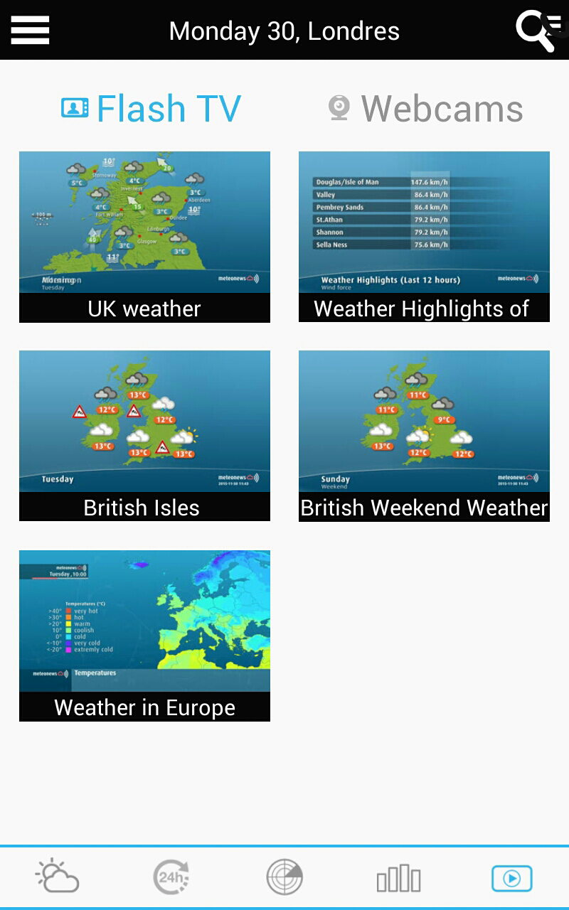 Android application UK Weather forecast screenshort