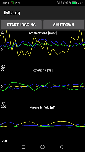 Android application IMU Logger screenshort