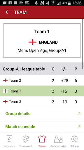 Euro-Sportring Tournaments Screen 2