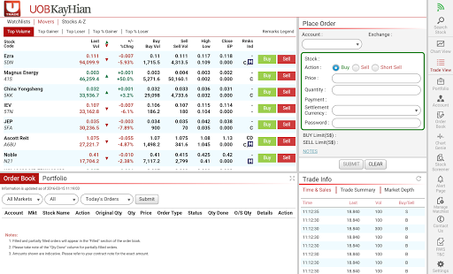 Android application UTRADE SG screenshort