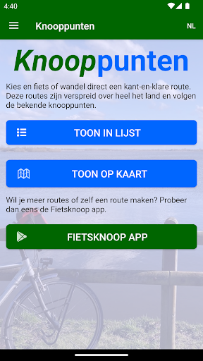 Android application Knooppunten biking and hiking screenshort
