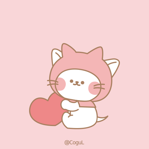 카카오톡 테마 - 달콩_냥이 인형탈_핑크 logo