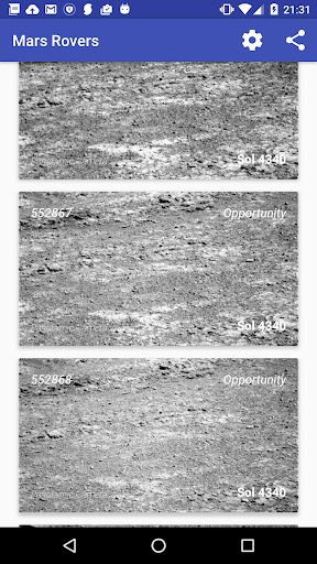 Android application Mars Robots screenshort