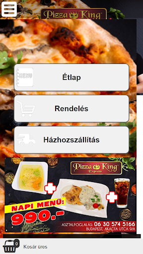 Android application Pizza King Express screenshort