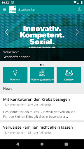 Android application GWHconnect screenshort