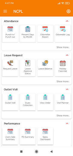 Android application Navaratnaa SFA screenshort