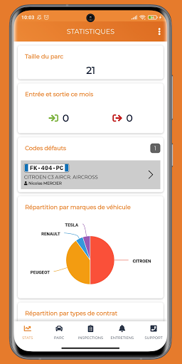 Android application SuiviParc screenshort