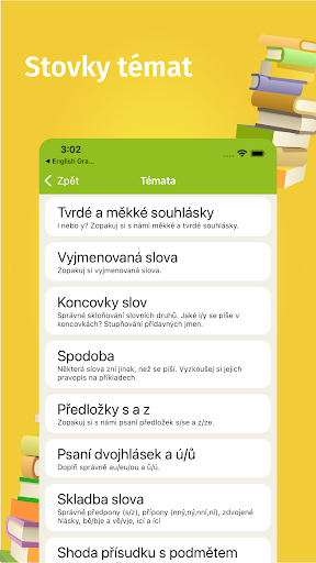 Screenshot of Czech grammar