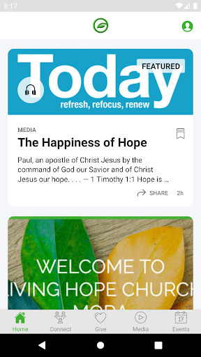 Android application Living Hope Church Mora screenshort