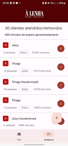 Administração de fila À Lenha Screen 2