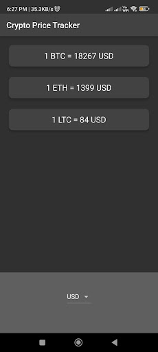 Android application Crypto Price Tracker screenshort
