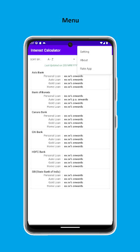 Android application Interest Calculator screenshort