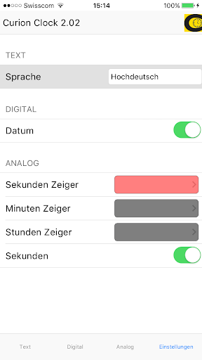 Curion Clock App Screen 3