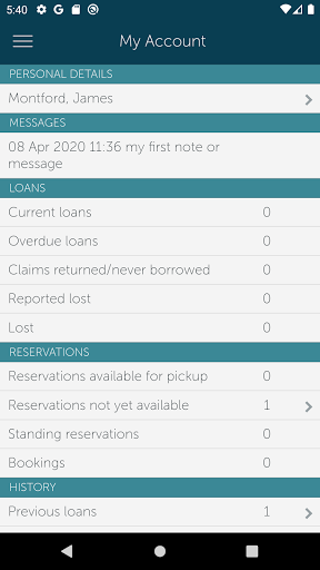 Android application MySchoolLibrary screenshort