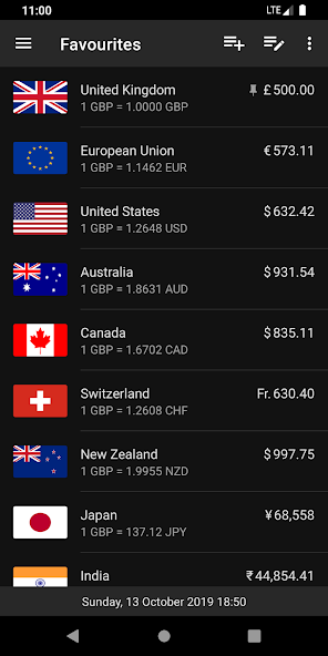 Currency Converter Plus App Interface