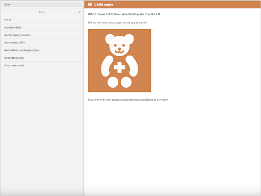 Android application Icare studie app screenshort