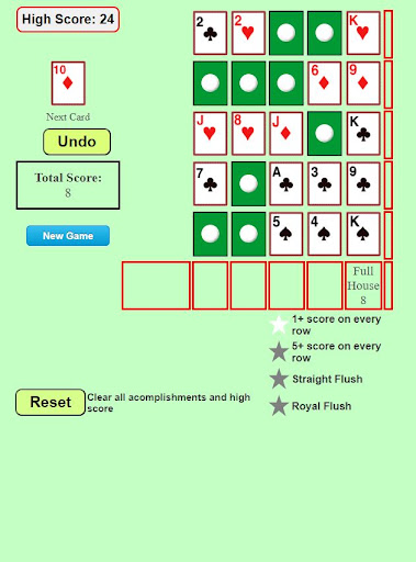 Poker Solitaire Screen 2