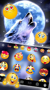 Captura de Pantalla 3 Howling Wolf Moon Tema de tecl android