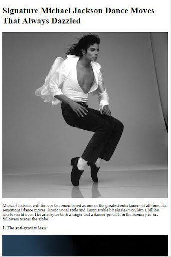 Android application How Dance like Michael Jackson screenshort