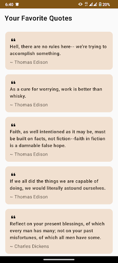 Android application Simple Quotes screenshort