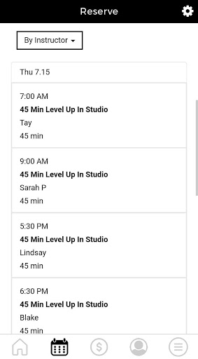 Level Up Cyclehouse Screen 2
