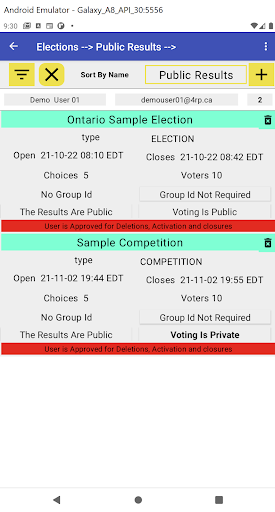 PVS Paired Voting System Screen 2