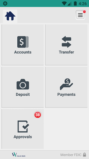 Wayne Bank Business Mobile Screen 3
