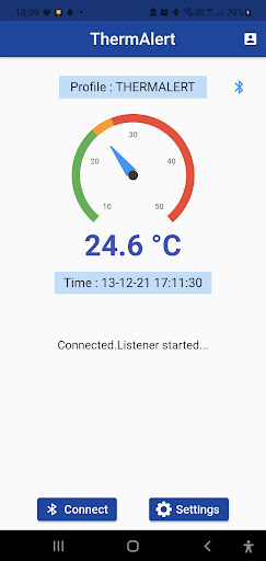 Android application ThermAlert screenshort