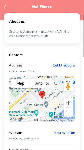 Android application AVA Fitness screenshort
