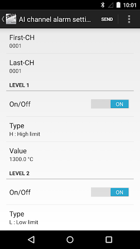 SMARTDAC+ GM Mobile Tool Screen 3