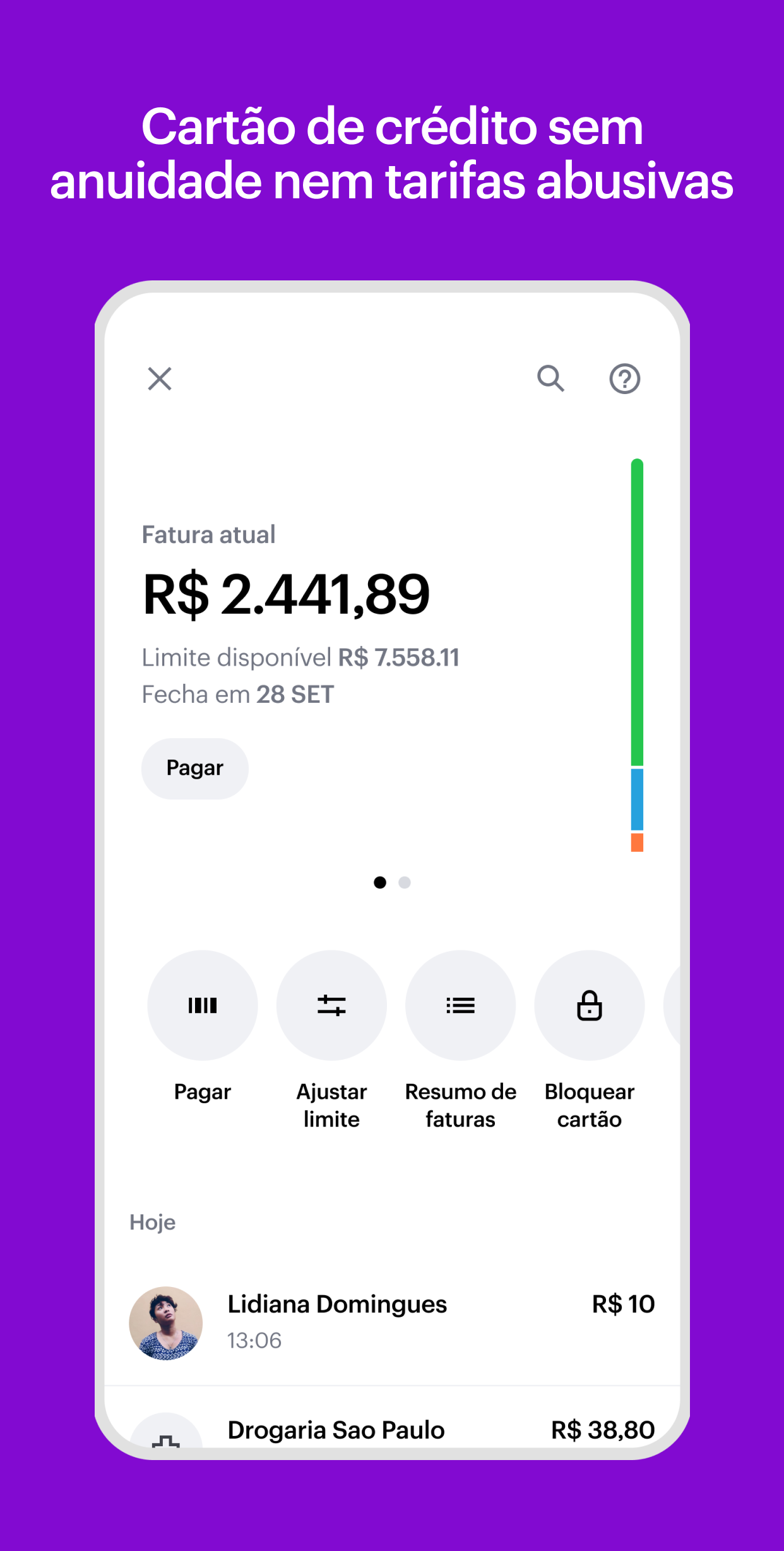 Android application Nubank: conta, cartão e mais screenshort